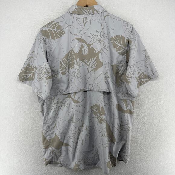 PATAGONIA Shirt Mens L Sol Patrol II Floral Performance Mesh Lined Ripstop Gray - Picture 3 of 14